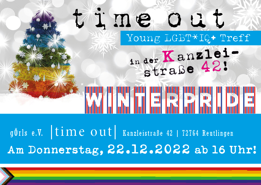 Flyer zum Winterpride 2022 von TIMEOUT Reutlingen